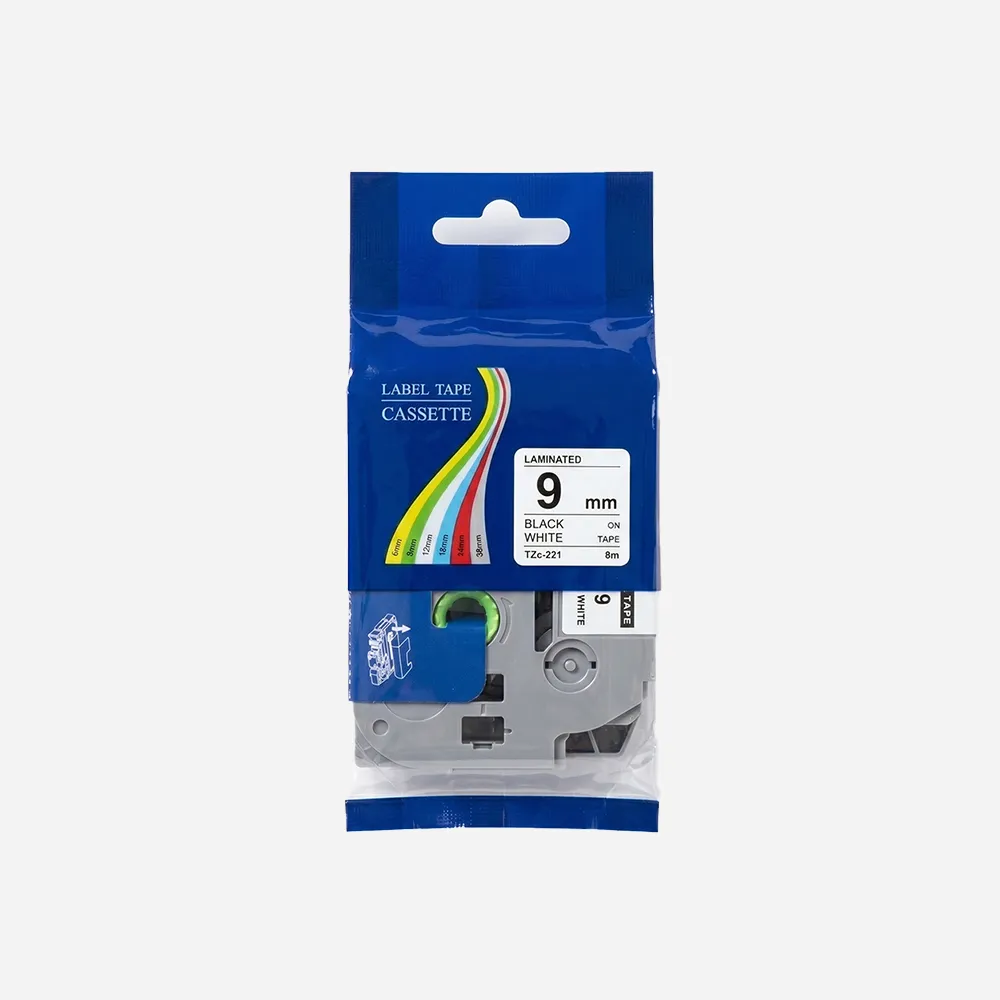 طابعات الباركود والملصقات – Ribbon Other Laminated 9mm Tzc-221 - BLACK ON WHITE Copy