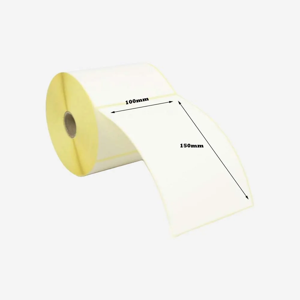 [350 Ticket/Thermal/Plastic Barcode 100/150mm] ملصقات وأحبار ورولات – Paper Thermal/Plastic Barcode Roll 350 Ticket 100X150mm