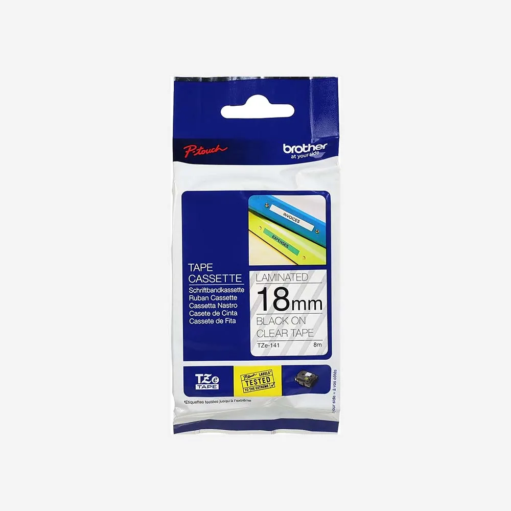 طابعات الباركود والملصقات – Ribbon Other Laminated-18mm-Black On Clear-TZC-141-Copy