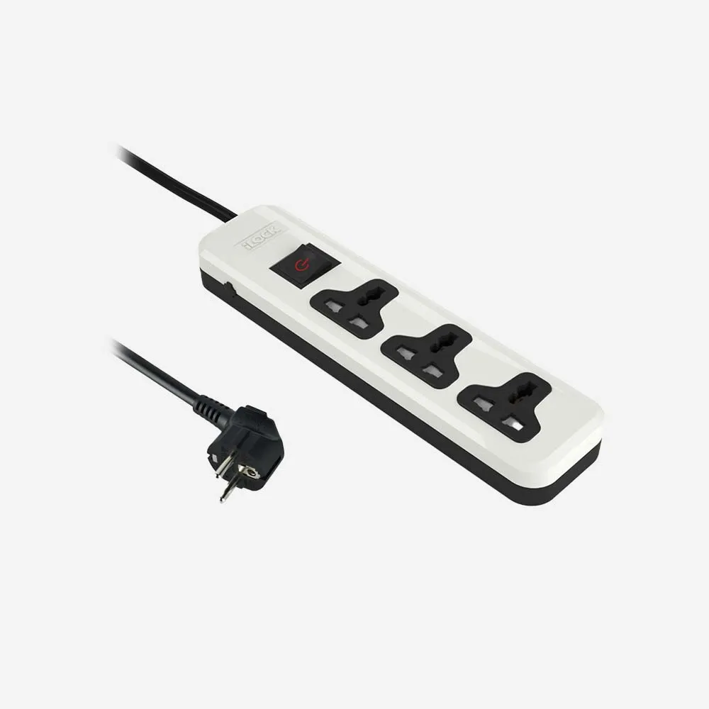 [5068] iLOCK 5068 Power Strip 3Universal Outlets with Overload Switch 3M