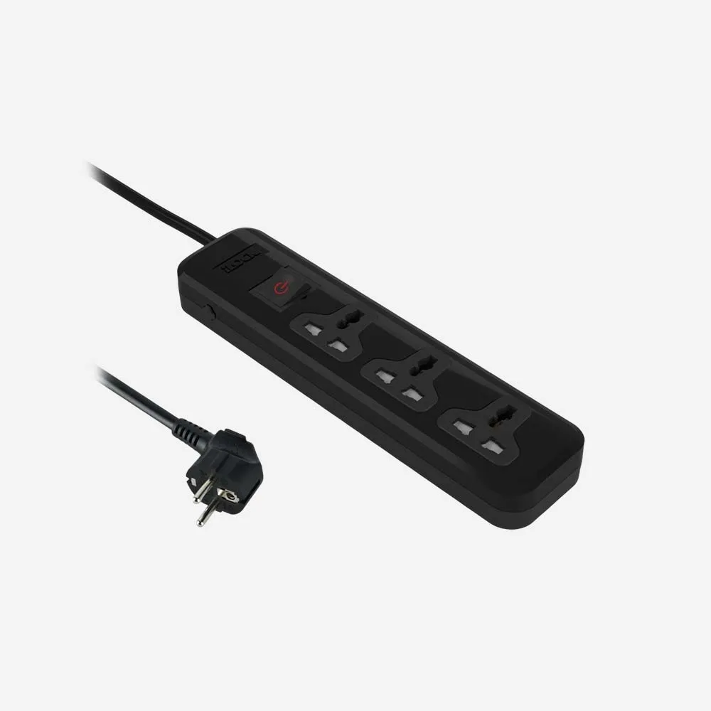 iLOCK 5065 Power Strip 3Universal Outlets with Overload Switch 2M