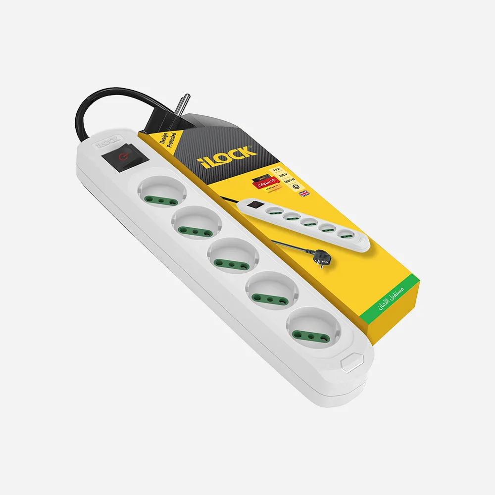 iLOCK 5077 Power Strip 5 outlets without earthing Basic 3M