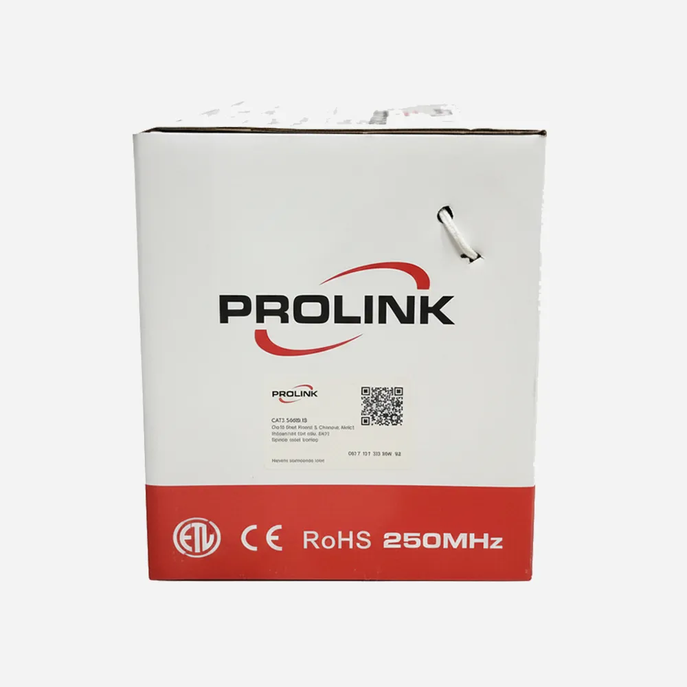 [PL-C6-PVC-W] كابلات الشبكات – ProLink CAT6 U/UTP CABLE 4 PAIR 23AWG White RIB 305m