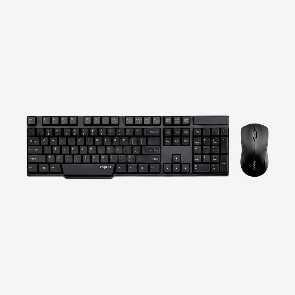 [Rapoo 1830] الكيبورد والأطقم – Rapoo 1830 Wireless Keyboard & Mouse Combo (Black)
