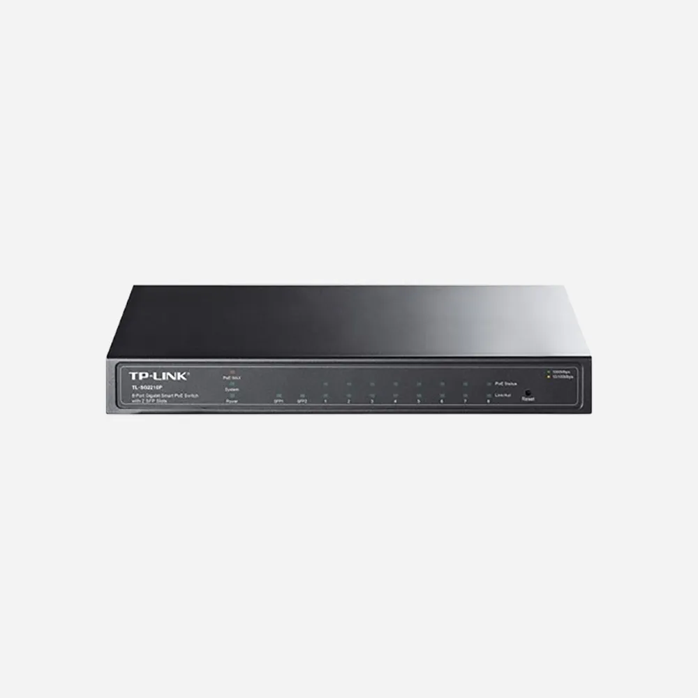 [1760500178] سويتشات – TP-Link TL-SG2210P 8-Port Gigabit Smart PoE Switch with 2 SFP Slots