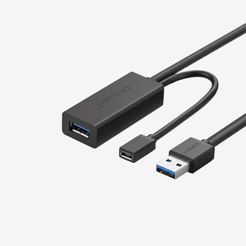[20827] كابلات الكهرباء والإطالة – UGREEN 20827 US175 USB 3.0 10m Male to Female Extension Cable Black