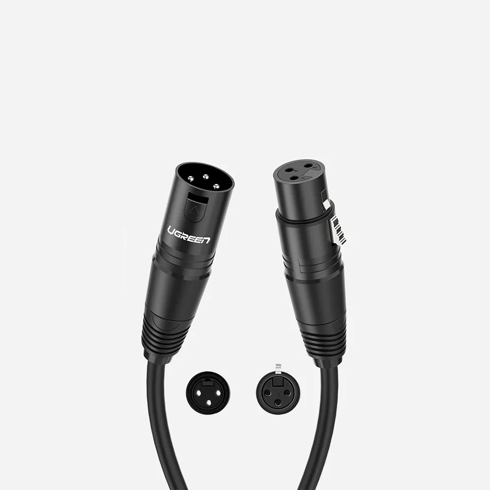[20712] UGREEN 20712 5m XLR Cannon Male to Female Microphone Extension Audio Cable Black