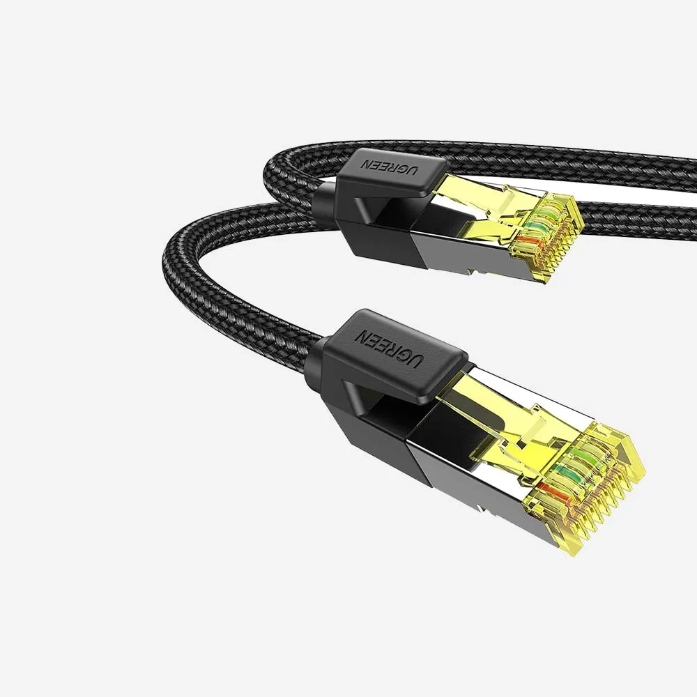 [10643] UGREEN 10643 Cat7 15m Pure Copper Braided Ethernet Cable Black