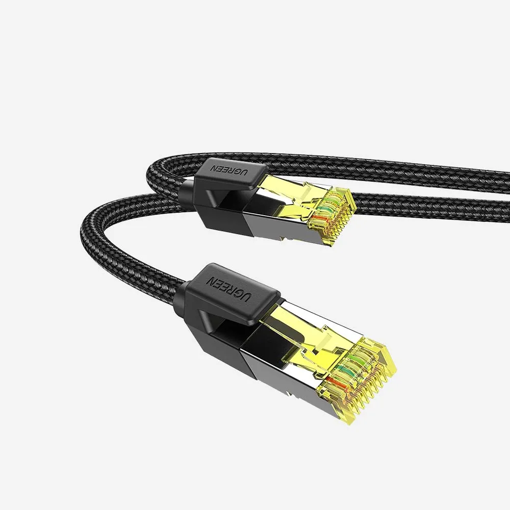 كابلات الشبكات – UGREEN 30791 NW150 Cat 7 10m Pure Copper Ethernet Braided Cable Black