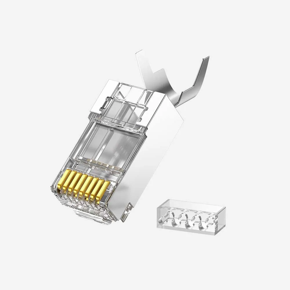 ملحقات الشبكات والتمديدات – UGREEN 70316 Cat6A Shielded RJ45 Connector 10 Pack Gigabit