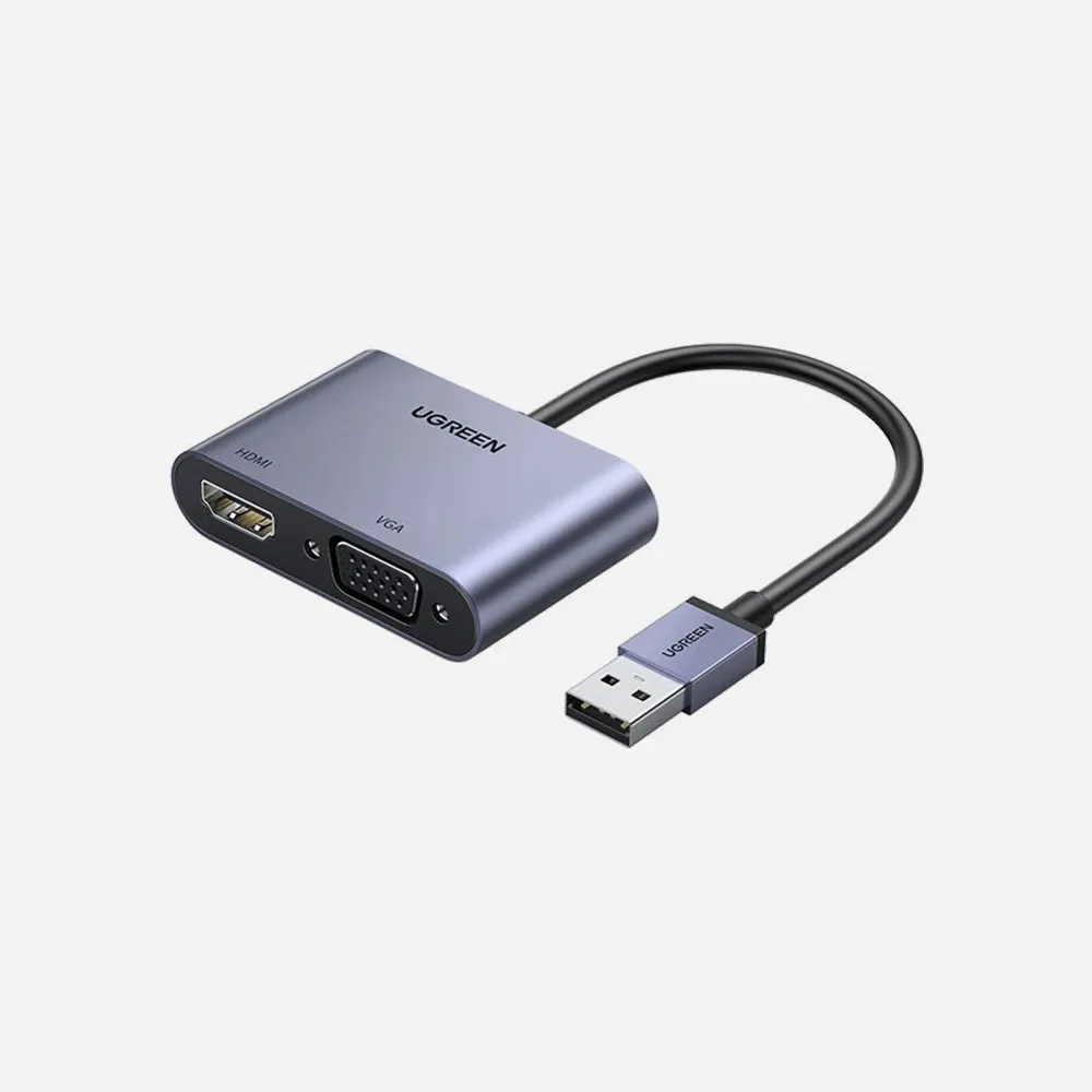 المحولات – UGREEN 20518 USB 3.0 to HDMI+VGA Converter