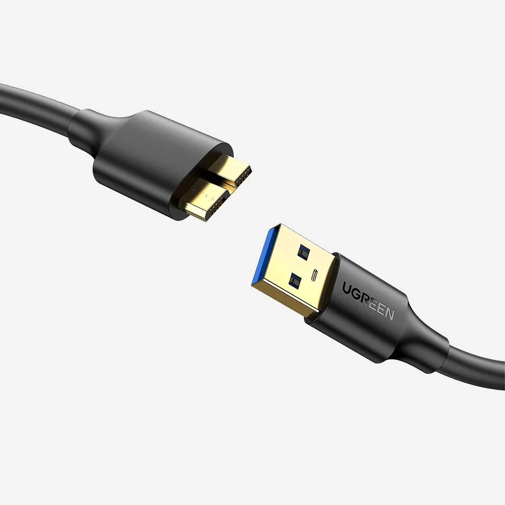 [10841] كابلات USB – UGREEN 10841 USB-A 3.0 Male to Micro USB 3.0 Male Cable 1m Black