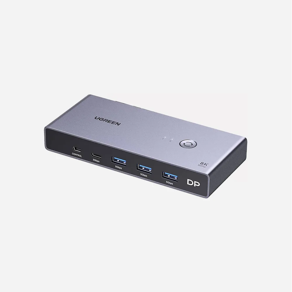 [25962] موزعات USB ومحطات التوصيل – UGREEN 25962 Display Port KVM Switch 2 In 1 Out