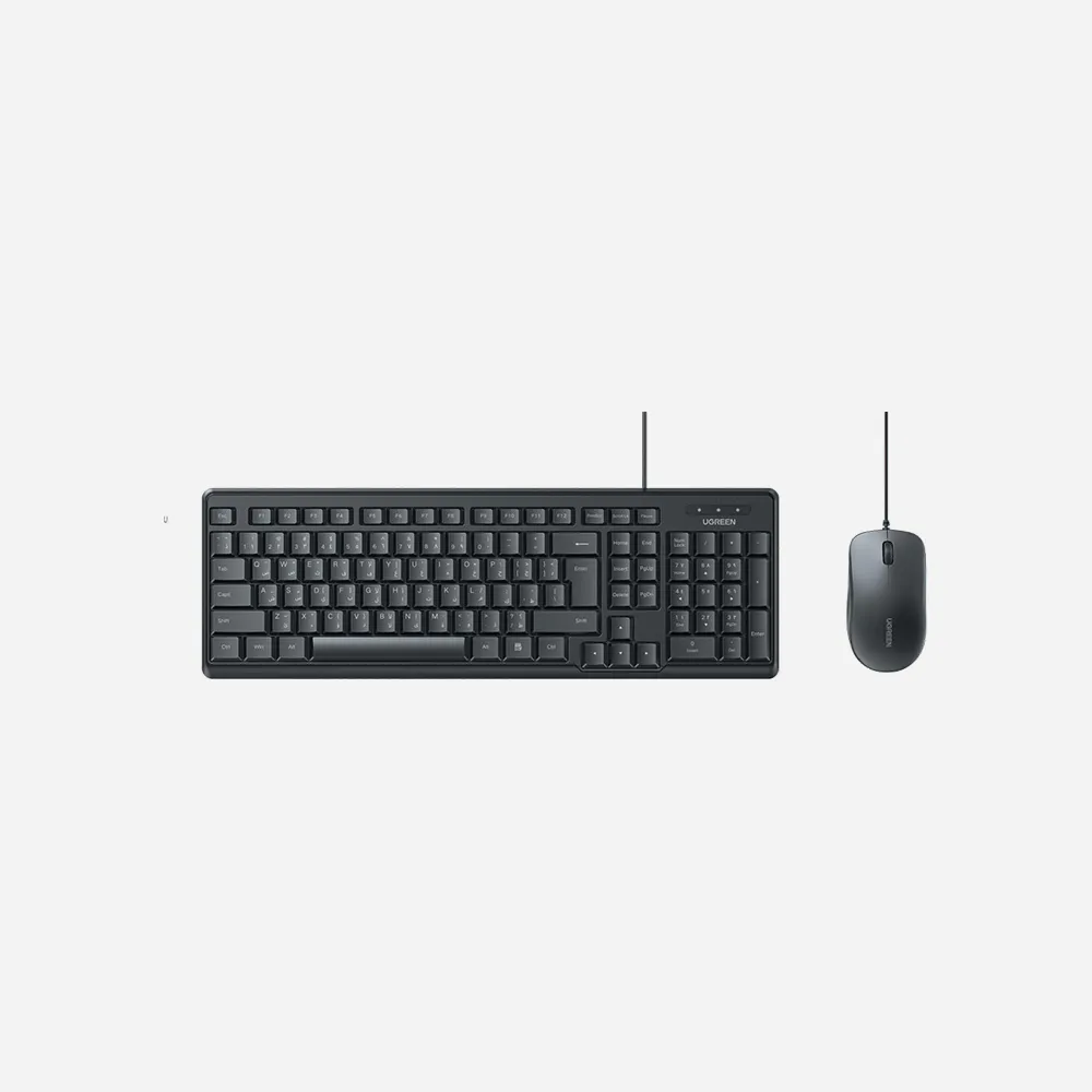 [55915] الكيبورد والأطقم – UGREEN 55915 Wired Keyboard & Mouse Combo Black