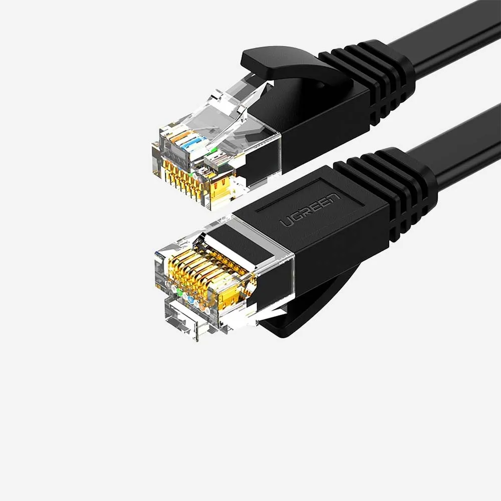 كابلات الشبكات – UGREEN 50177 Cat6 U/UTP 8m Ethernet Flat Cable Black
